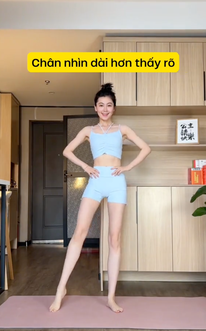 Học theo cô dâu hào môn Hương Liên, động tác nhún chân siết mỡ bắp đùi, giảm mỡ bụng ngay tại nhà- Ảnh 3.