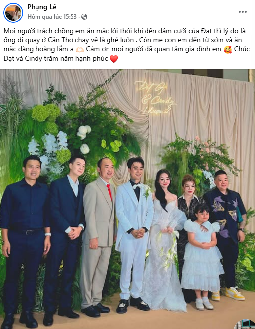 Sao nam Việt bị chê mặc lôi thôi tại đám cưới Đạt G - Cindy Lư, vợ lên tiếng gấp để "giải vây"- Ảnh 1.