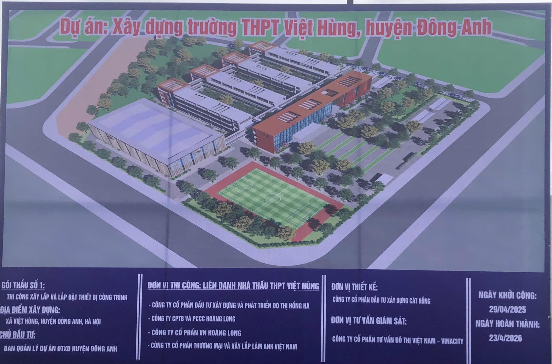 Quá vui: Sang năm Hà Nội có thêm 1 trường THPT mới, hiện đang xây, dự kiến tháng 4 năm sau sẽ hoàn thành!- Ảnh 1.