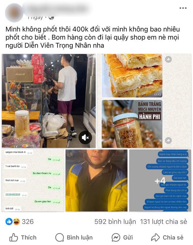Nam diễn viên bị chủ tiệm bánh bò tố "bom hàng" - cuộc tranh cãi thu hút hàng nghìn người theo dõi: Chuyện gì đây?- Ảnh 1.