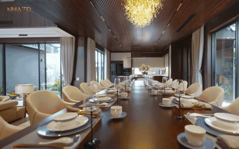 Bên trong biệt phủ hình chữ "H" rộng 1.200m2 đậm chất Á Đông của gia chủ yêu trà đạo- Ảnh 19.