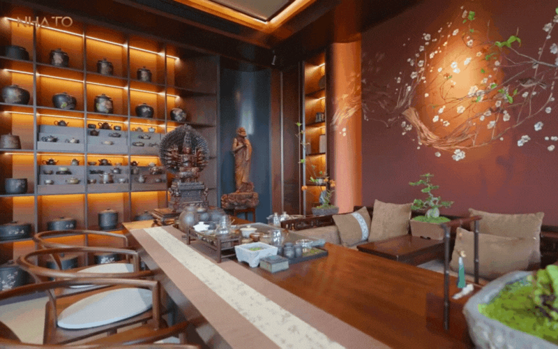 Bên trong biệt phủ hình chữ "H" rộng 1.200m2 đậm chất Á Đông của gia chủ yêu trà đạo- Ảnh 25.