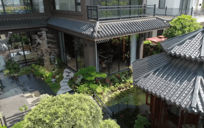 Bên trong biệt phủ hình chữ "H" rộng 1.200m2 đậm chất Á Đông của gia chủ yêu trà đạo- Ảnh 12.