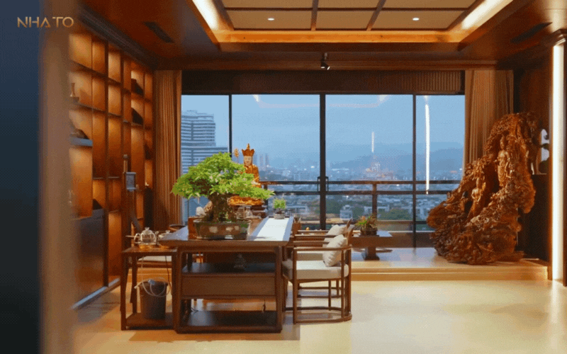 Bên trong biệt phủ hình chữ "H" rộng 1.200m2 đậm chất Á Đông của gia chủ yêu trà đạo- Ảnh 22.