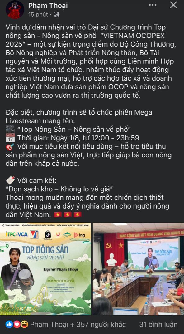 Phạm Thoại lập lờ về vai trò đại sứ bán nông sản: Tranh cãi căng đến mức nào mà phải tiếp tục "ở ẩn"?- Ảnh 1.