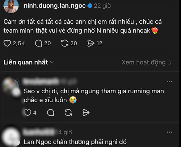 Ninh Dương Lan Ngọc rút khỏi Running Man Vietnam?- Ảnh 1.