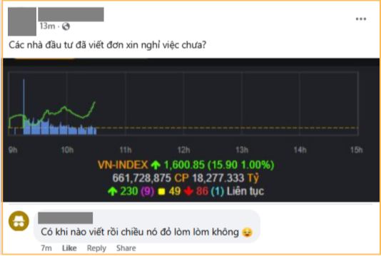Chứng khoán chạm mốc 1.600 điểm, dân văn phòng cười phớ lớ: Thứ Hai này khác quá!!!- Ảnh 2. Chứng khoán chạm mốc 1.600 điểm, dân văn phòng cười phớ lớ: Thứ Hai này khác quá!!!- Ảnh 2.
