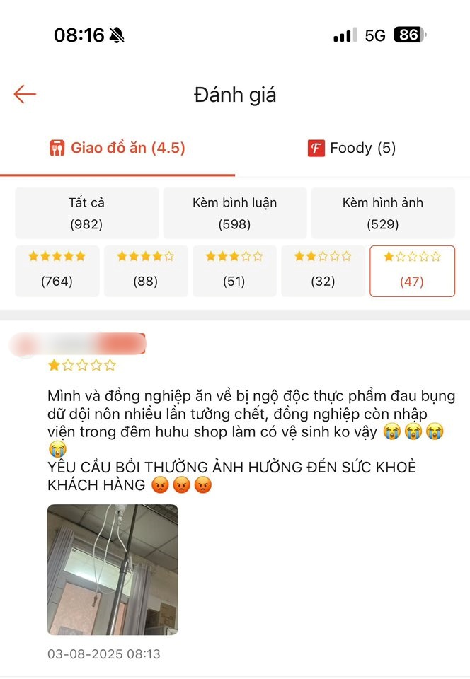 Tranh cãi vụ cô gái tố phải nhập viện cấp cứu sau khi ăn gỏi cuốn tôm của quán 4,5 sao trên ShopeeFood- Ảnh 6.