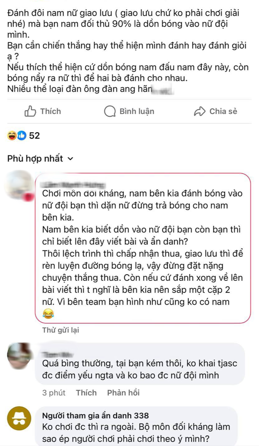 Tranh cãi chuyện "dồn bóng vào nữ" khi chơi pickleball: Chiến thắng hay fair-play mới quan trọng?- Ảnh 1.