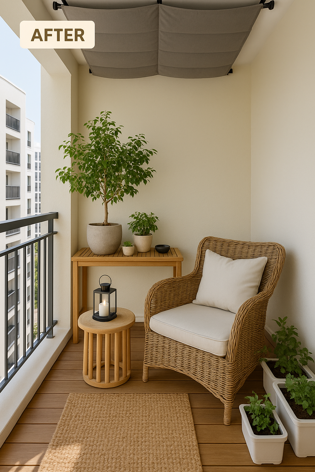 Ban công trước chỉ để phơi đồ - sau thành góc café thư giãn 3m² với 5 triệu đồng- Ảnh 2.