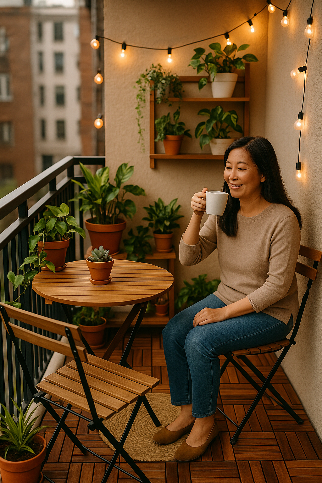 Ban công trước chỉ để phơi đồ - sau thành góc café thư giãn 3m² với 5 triệu đồng- Ảnh 3.