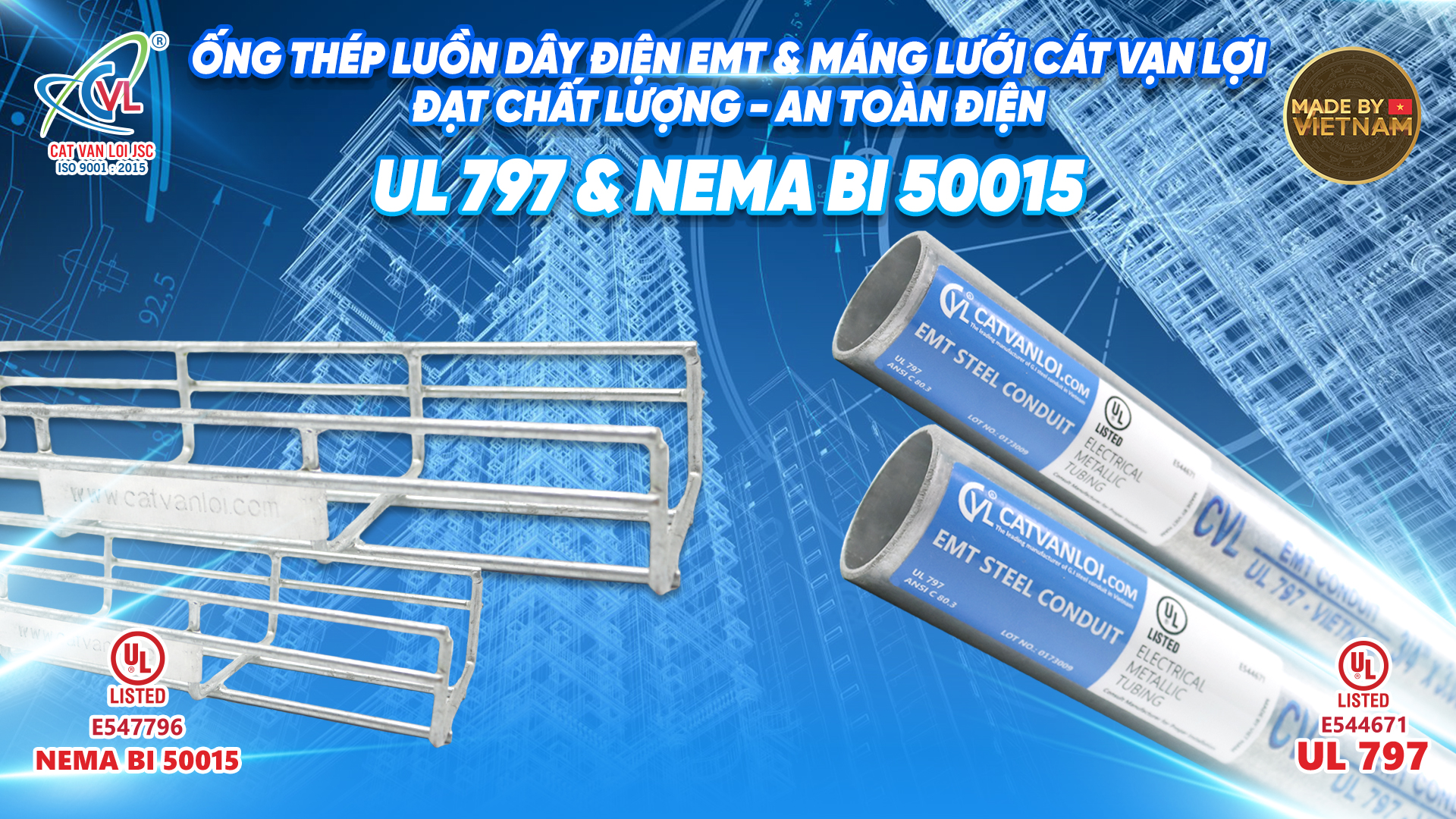 Máng cáp lưới Cát Vạn Lợi đạt chứng nhận UL Listed - NEMA BI 50015- Ảnh 5.