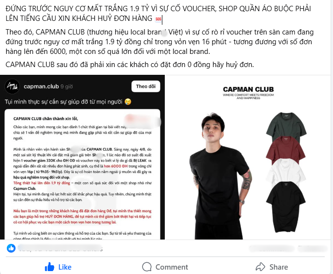 Local brand Việt có nguy cơ “mất trắng” 1,9 tỷ chỉ trong 16 phút vì sự cố mã giảm giá- Ảnh 1.