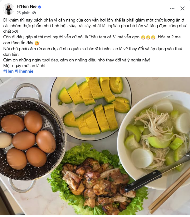 Ở giai đoạn cuối thai kỳ, mẹ bầu H’Hen Niê bị bác sĩ yêu cầu giảm lượng ăn gấp - Ảnh 1.