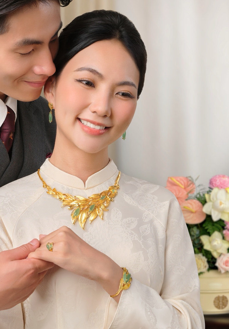 PNJ ra mắt bộ sưu tập trang sức cưới Lá Ngọc Cành Vàng- Ảnh 3.