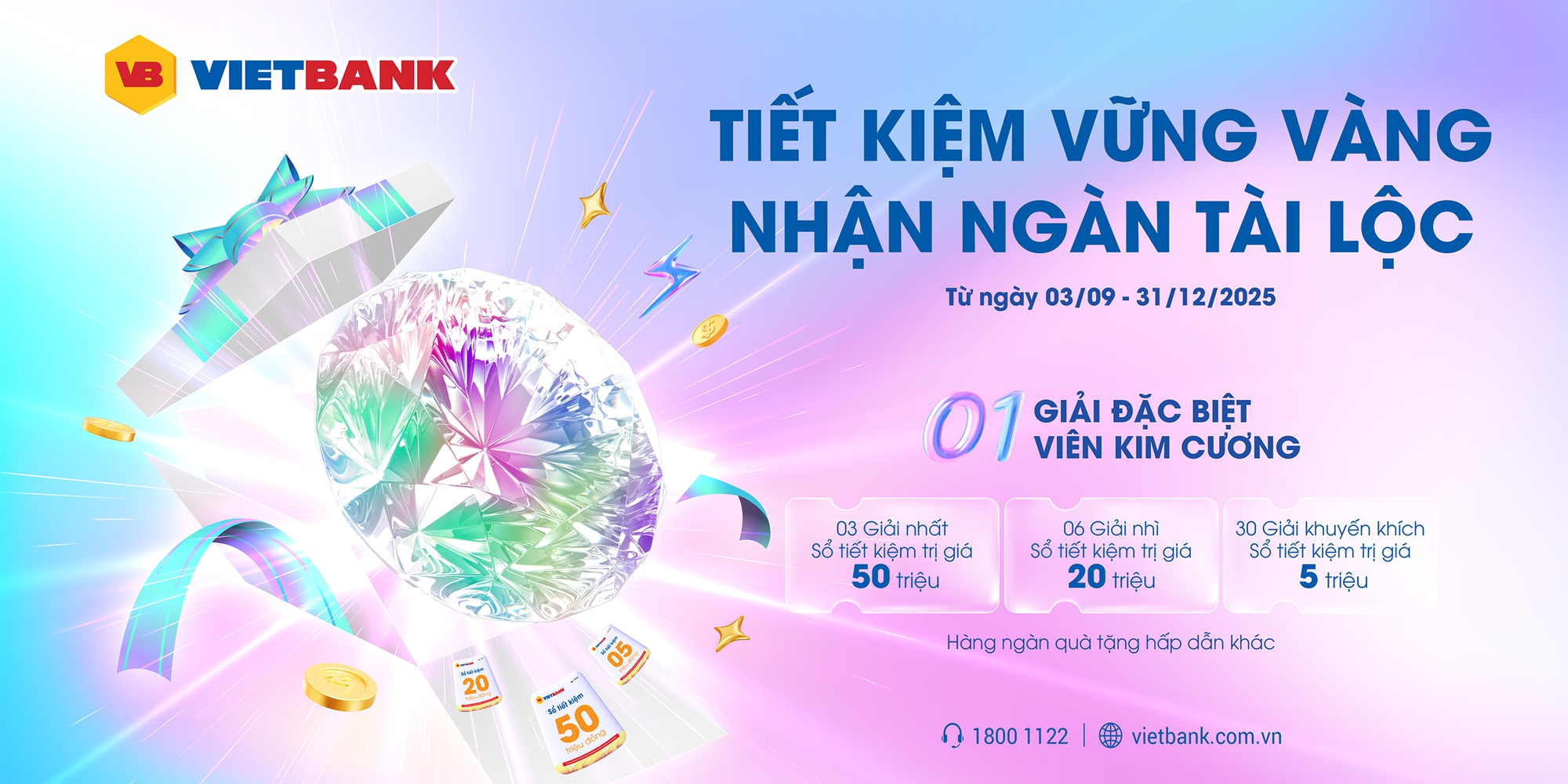 Vietbank tung khuyến mãi gần 5 tỷ đồng, cơ hội trúng kim cương 500 triệu đồng- Ảnh 2.