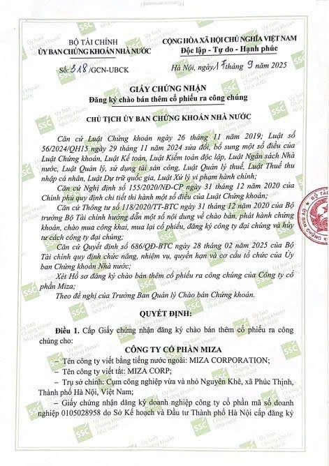 Miza (MZG) được chấp thuận chào bán cổ phiếu, huy động hơn 105 tỷ đồng- Ảnh 2.