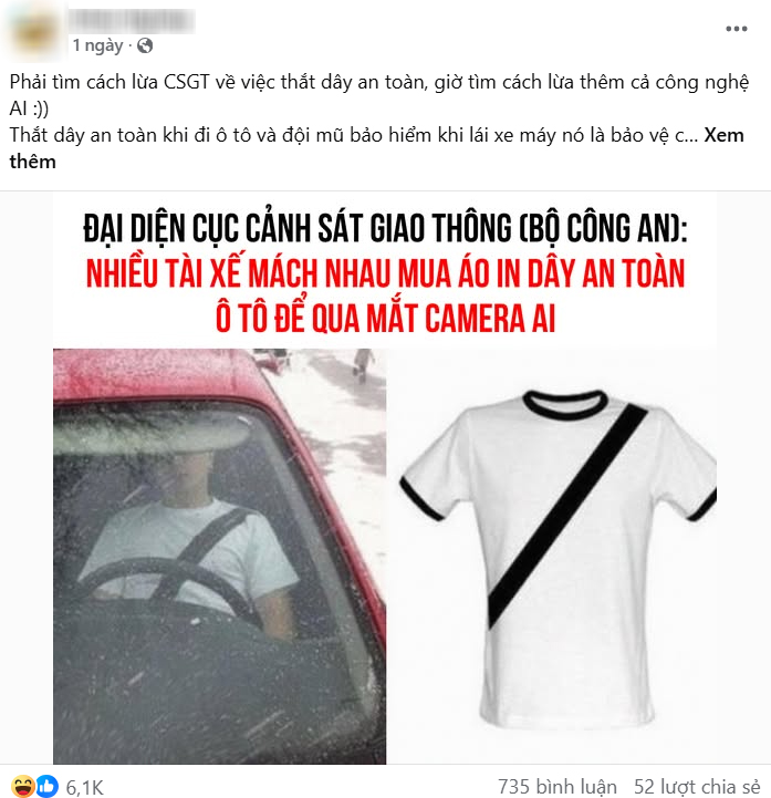 Mặc áo in hình dây an toàn để "né cam" phạt nguội: Tiền mất, tật mang!- Ảnh 2.