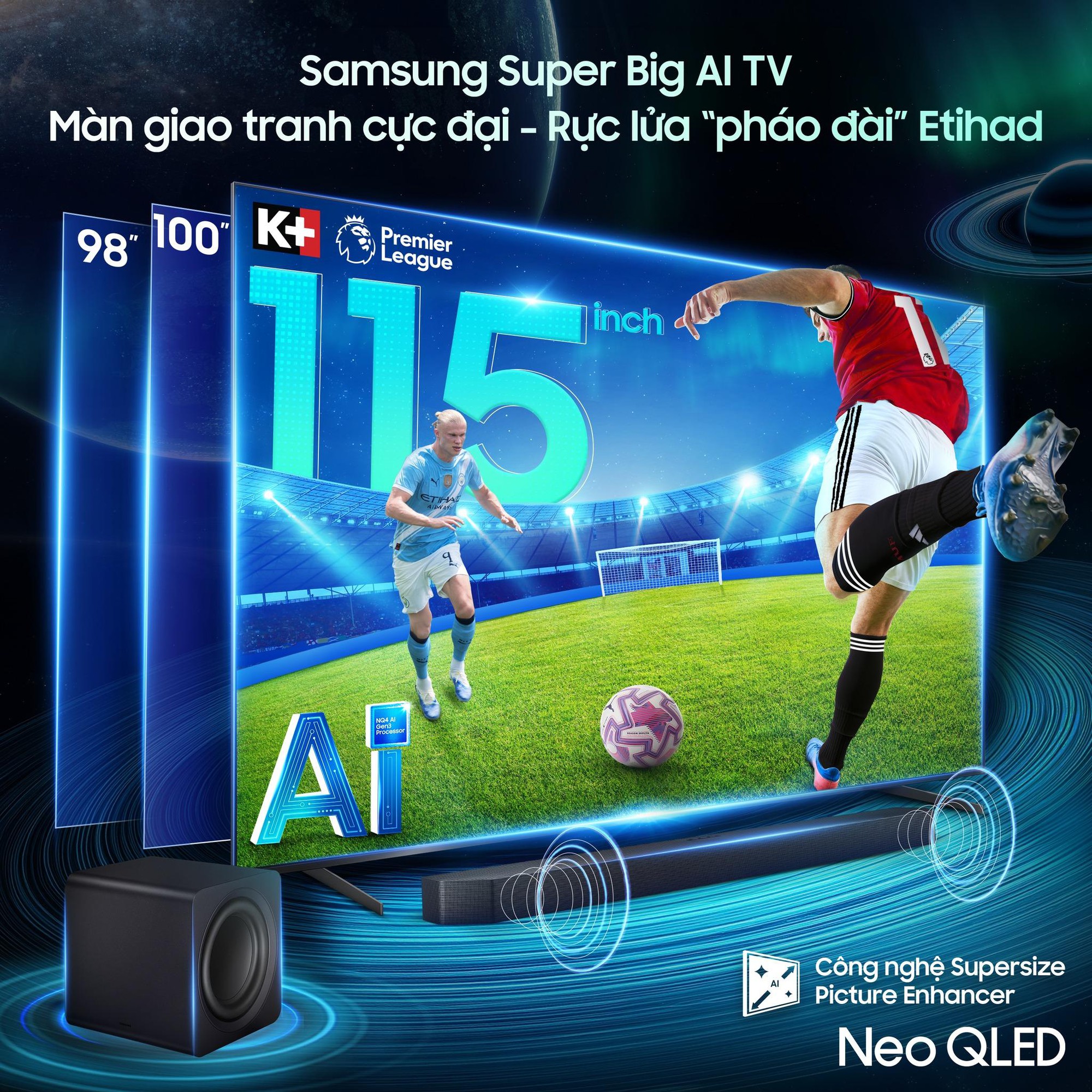 Người hâm mộ choáng ngợp khi xem Ngoại hạng Anh trên Samsung AI TV màn hình cực đại- Ảnh 2.