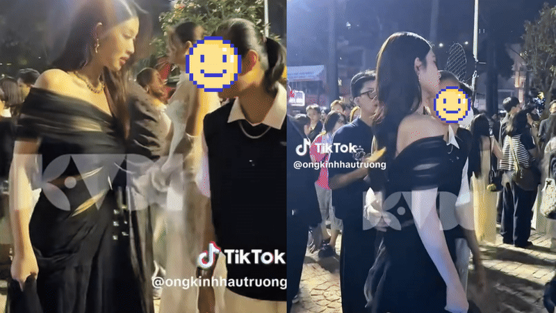 Hoa hậu Đoàn Thiên Ân hất tay fan nữ xin chụp ảnh cùng tại sự kiện?- Ảnh 1.