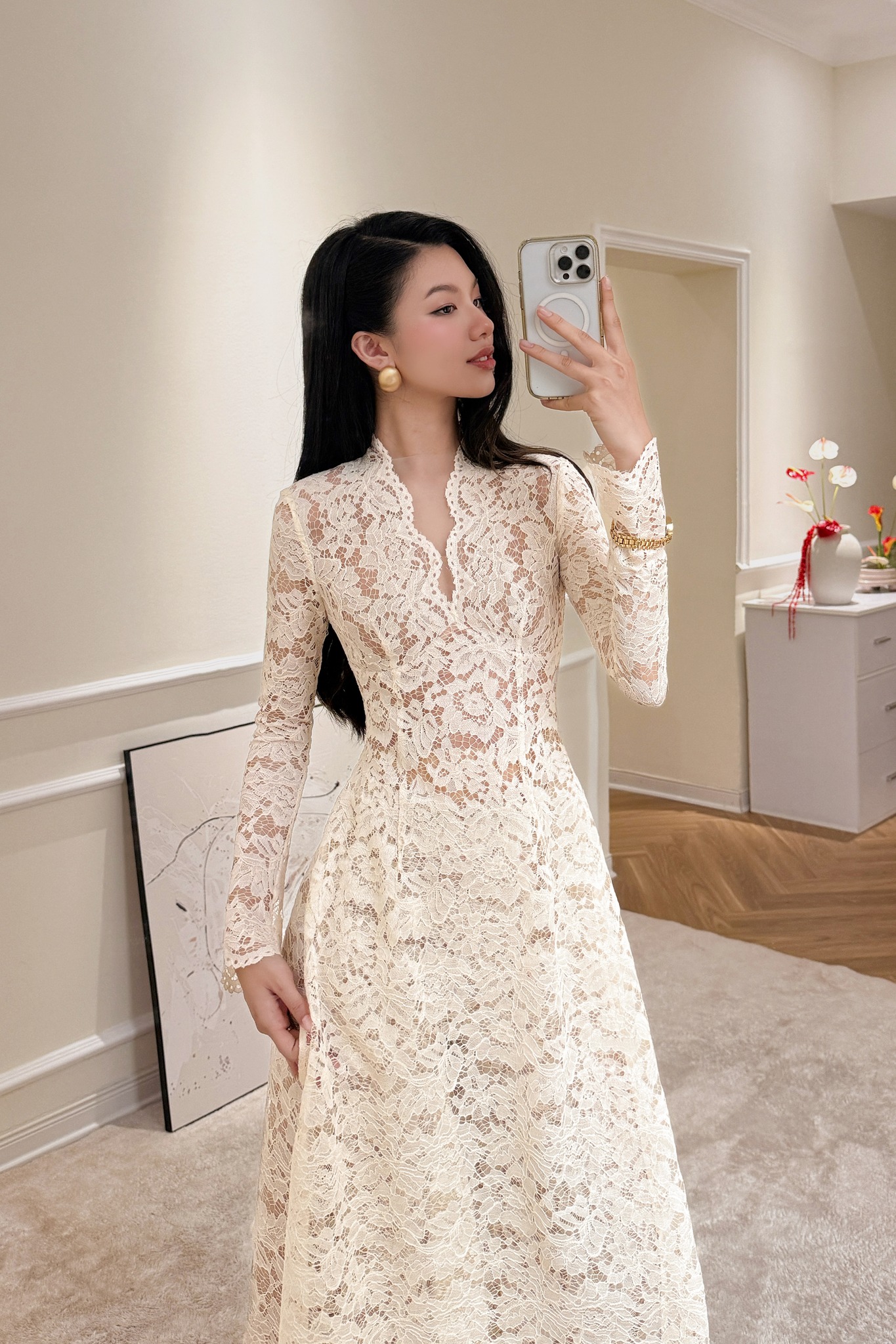 Vì sao áo dài ren được dự đoán là “át chủ bài” mùa Tết 2026?- Ảnh 27. Vì sao áo dài ren được dự đoán là “át chủ bài” mùa Tết 2026?- Ảnh 27.