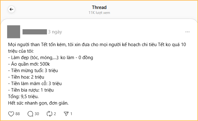 Bảng tiêu Tết càng nhìn càng choáng: Có nhà 10 triệu đã đủ, có nhà 44 triệu mới "hòm hòm"- Ảnh 1.