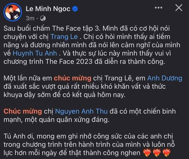 Stylist Lê Minh Ngọc làm lộ kết quả Chung kết The Face Vietnam 2023, chuyện gì đây? - Ảnh 3.