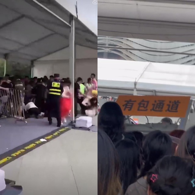 Hỗn loạn trước thềm concert 10 năm của TFBOYS: fan chen lấn xô đẩy, đánh nhau, đẩy ngã bảo vệ xông vào SVĐ! - Ảnh 2.