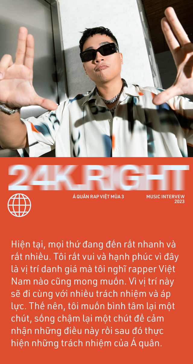 24k.Right: &quot;3 năm trước không mua nổi 1 cái bánh mì, 3 năm sau bị đồn mua giải Rap Việt, tôi xem là thành công&quot; - Ảnh 4.