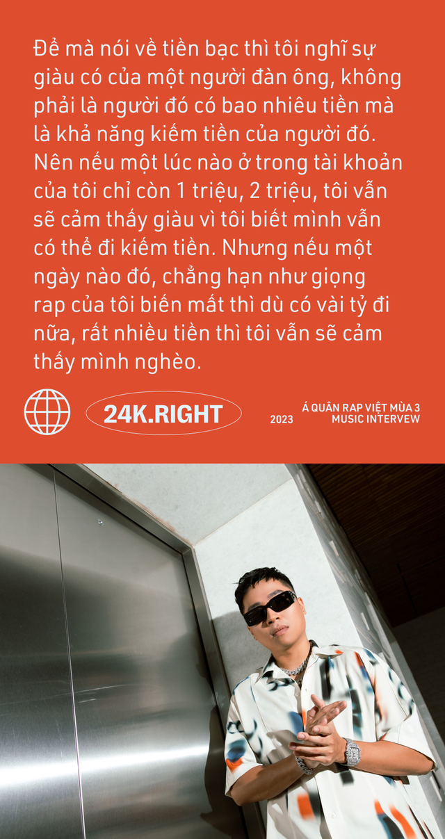 24k.Right: &quot;3 năm trước không mua nổi 1 cái bánh mì, 3 năm sau bị đồn mua giải Rap Việt, tôi xem là thành công&quot; - Ảnh 12.