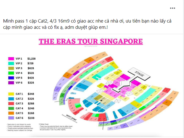 Tình hình The Eras Tour của Taylor Swift tại Singapore: Khán giả ồ ạt pass vé, fan Việt nên đề cao cảnh giác!- Ảnh 3.