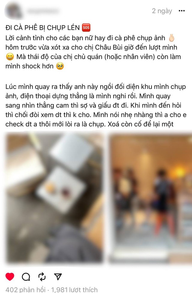 Chủ quán cà phê có khách tố bị chụp lén: “Đây là một bài học lớn khi đối nhân xử thế”- Ảnh 1.