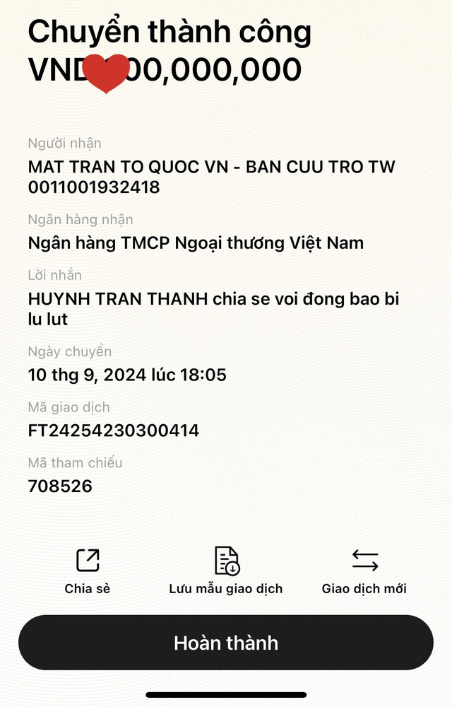 Thêm hơn 30 sao Việt đồng lòng đóng góp hàng tỷ đồng hỗ trợ bà con vùng bão lũ- Ảnh 2. Thêm hơn 30 sao Việt đồng lòng đóng góp hàng tỷ đồng hỗ trợ bà con vùng bão lũ- Ảnh 2.