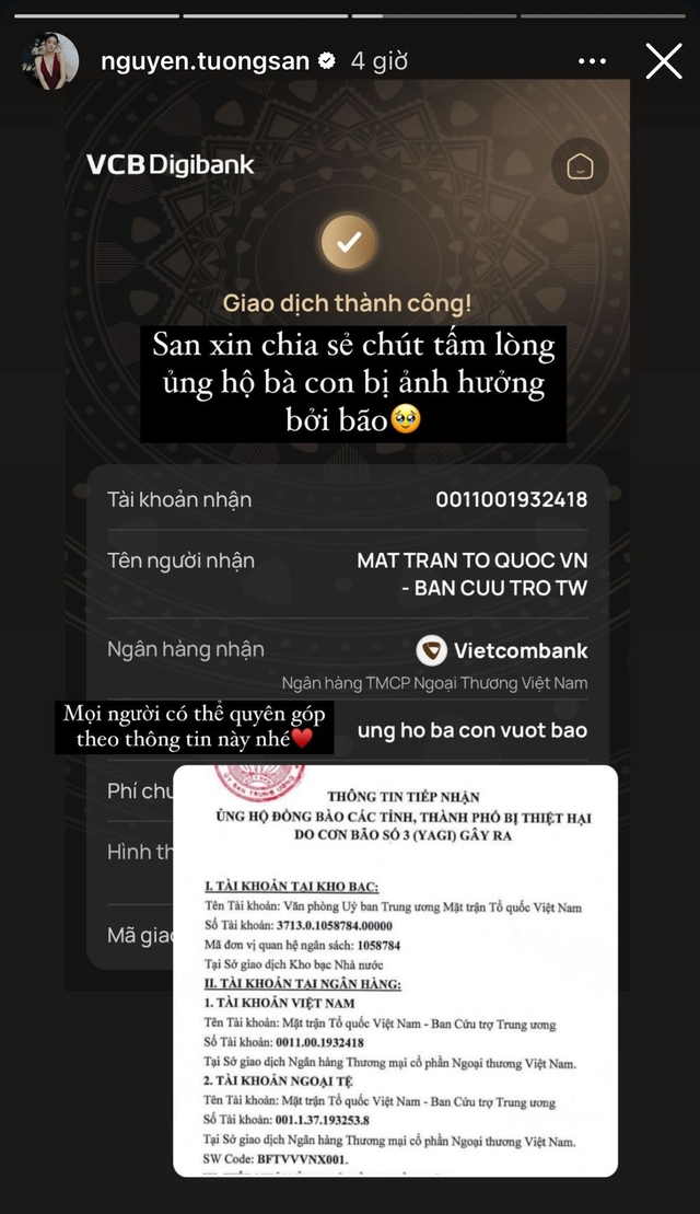Thêm hơn 30 sao Việt đồng lòng đóng góp hàng tỷ đồng hỗ trợ bà con vùng bão lũ- Ảnh 13. Thêm hơn 30 sao Việt đồng lòng đóng góp hàng tỷ đồng hỗ trợ bà con vùng bão lũ- Ảnh 13.