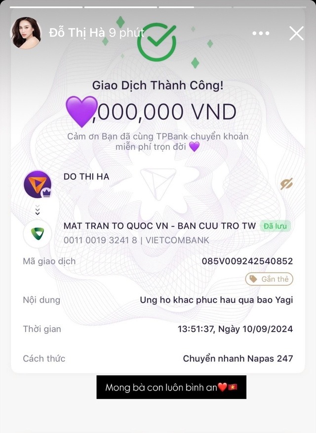 Thêm hơn 30 sao Việt đồng lòng đóng góp hàng tỷ đồng hỗ trợ bà con vùng bão lũ- Ảnh 11. Thêm hơn 30 sao Việt đồng lòng đóng góp hàng tỷ đồng hỗ trợ bà con vùng bão lũ- Ảnh 11.