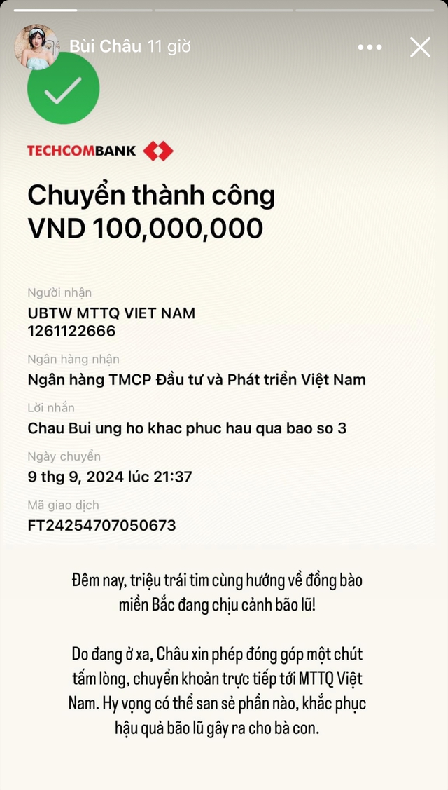 Thêm hơn 30 sao Việt đồng lòng đóng góp hàng tỷ đồng hỗ trợ bà con vùng bão lũ- Ảnh 23. Thêm hơn 30 sao Việt đồng lòng đóng góp hàng tỷ đồng hỗ trợ bà con vùng bão lũ- Ảnh 23.