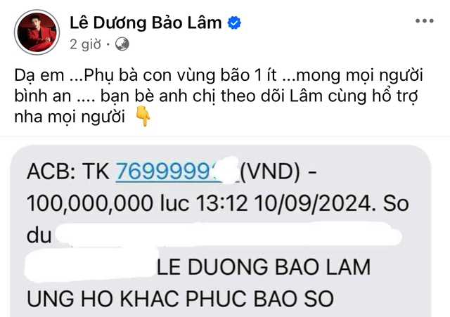 Thêm hơn 30 sao Việt đồng lòng đóng góp hàng tỷ đồng hỗ trợ bà con vùng bão lũ- Ảnh 3. Thêm hơn 30 sao Việt đồng lòng đóng góp hàng tỷ đồng hỗ trợ bà con vùng bão lũ- Ảnh 3.