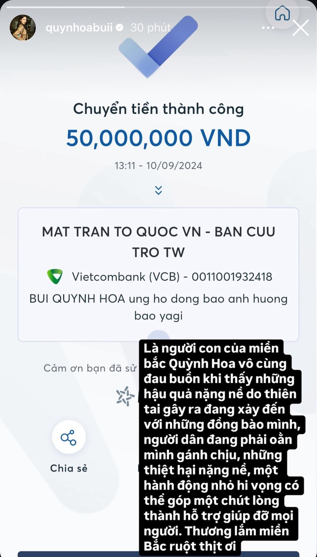 Thêm hơn 30 sao Việt đồng lòng đóng góp hàng tỷ đồng hỗ trợ bà con vùng bão lũ- Ảnh 15. Thêm hơn 30 sao Việt đồng lòng đóng góp hàng tỷ đồng hỗ trợ bà con vùng bão lũ- Ảnh 15.