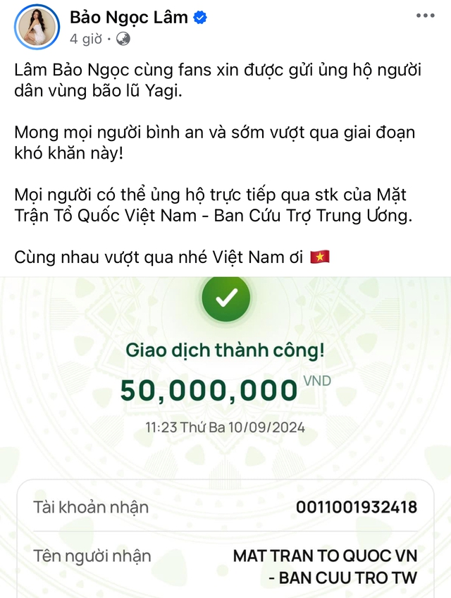 Thêm hơn 30 sao Việt đồng lòng đóng góp hàng tỷ đồng hỗ trợ bà con vùng bão lũ- Ảnh 17. Thêm hơn 30 sao Việt đồng lòng đóng góp hàng tỷ đồng hỗ trợ bà con vùng bão lũ- Ảnh 17.