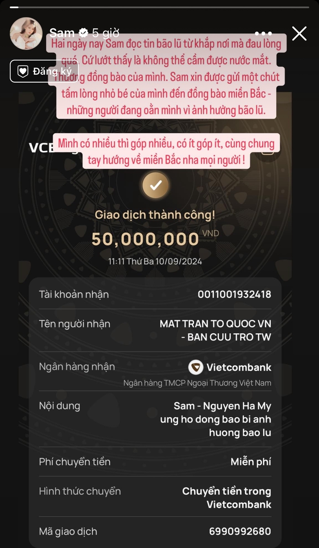 Thêm hơn 30 sao Việt đồng lòng đóng góp hàng tỷ đồng hỗ trợ bà con vùng bão lũ- Ảnh 16. Thêm hơn 30 sao Việt đồng lòng đóng góp hàng tỷ đồng hỗ trợ bà con vùng bão lũ- Ảnh 16.