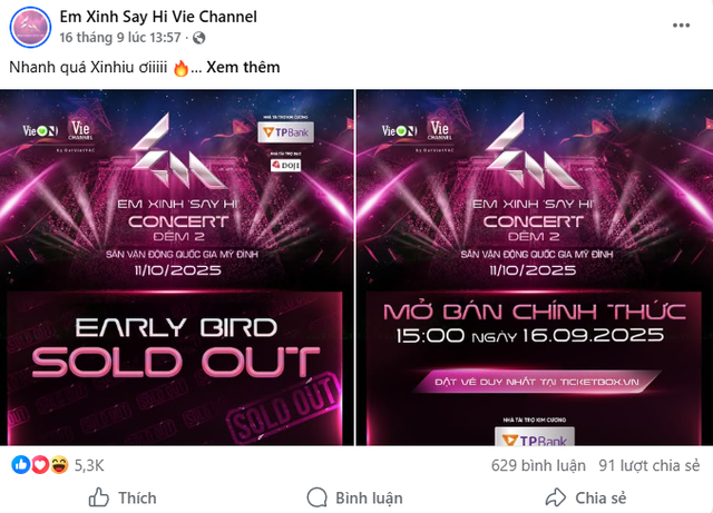 Tình hình bán vé concert Em Xinh ở Mỹ Đình gây lo lắng- Ảnh 2.