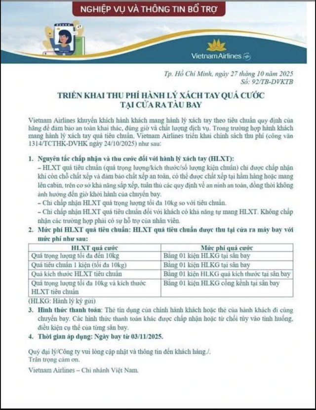Tranh cãi việc Vietnam Airlines cân hành lý xách tay- Ảnh 1. Tranh cãi việc Vietnam Airlines cân hành lý xách tay- Ảnh 1.