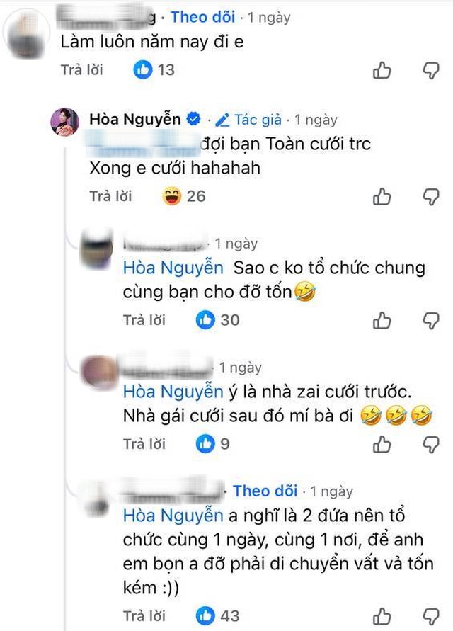 Hoà Minzy bất ngờ nhắn Văn Toàn: "Tôi cưới bạn..." khiến phần bình luận bùng nổ, lộ cả thời điểm tổ chức đám cưới?- Ảnh 4. Hoà Minzy bất ngờ nhắn Văn Toàn: "Tôi cưới bạn..." khiến phần bình luận bùng nổ, lộ cả thời điểm tổ chức đám cưới?- Ảnh 4.