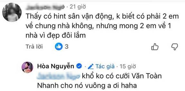 Hoà Minzy bất ngờ nhắn Văn Toàn: "Tôi cưới bạn..." khiến phần bình luận bùng nổ, lộ cả thời điểm tổ chức đám cưới?- Ảnh 6. Hoà Minzy bất ngờ nhắn Văn Toàn: "Tôi cưới bạn..." khiến phần bình luận bùng nổ, lộ cả thời điểm tổ chức đám cưới?- Ảnh 6.