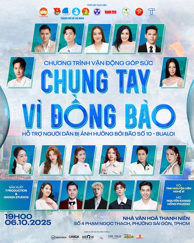 Hồ Ngọc Hà, Phương Mỹ Chi và dàn sao tham gia Chung Tay Vì Đồng Bào- Ảnh 1.