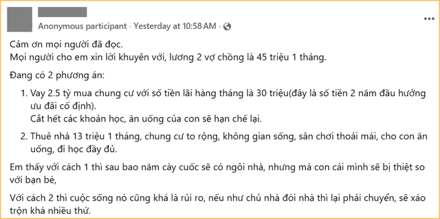 Bố mẹ thu nhập 40-45 triệu/tháng, cố mua nhà Hà Nội thì con phải bớt ăn bớt học: Khó nghĩ vô cùng!- Ảnh 1.