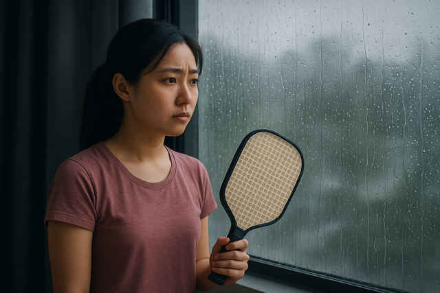 Hà Nội mưa ngập, cô gái vẫn ham đánh pickleball vì sân giá rẻ, cái kết không ai ngờ tới- Ảnh 1.