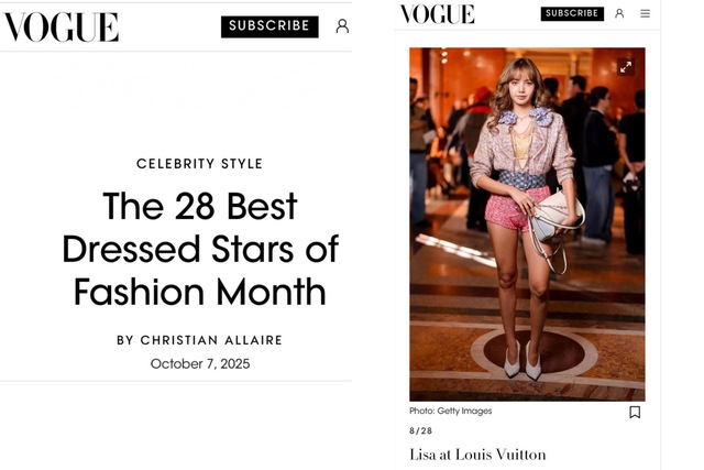 Lisa là idol Kpop duy nhất lọt top mặc đẹp của Vogue, nhưng số 1 mới bất ngờ- Ảnh 1.