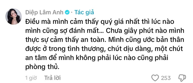 Diệp Lâm Anh giữa lùm xùm với chồng cũ: "Chưa giây phút nào tôi thực sự cảm thấy an toàn"- Ảnh 1. Diệp Lâm Anh giữa lùm xùm với chồng cũ: "Chưa giây phút nào tôi thực sự cảm thấy an toàn"- Ảnh 1.