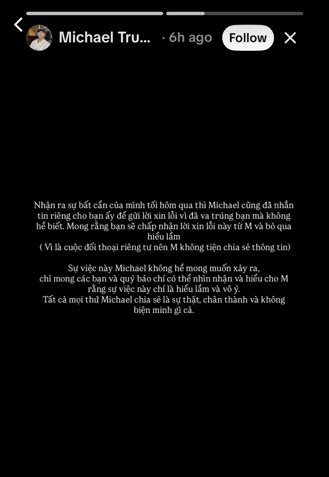 Michael Trương nhắn tin xin lỗi, TyhD: "Xin lỗi không phải vì mình sai mà vì mình sợ"- Ảnh 2.